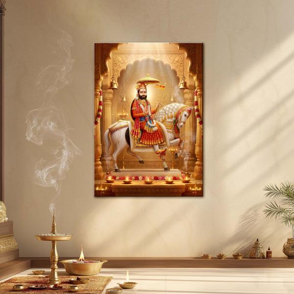 Shree Baba Ramdev Pir Ji: The Eternal Rider of Faith & Protection | Divine Metal Poster