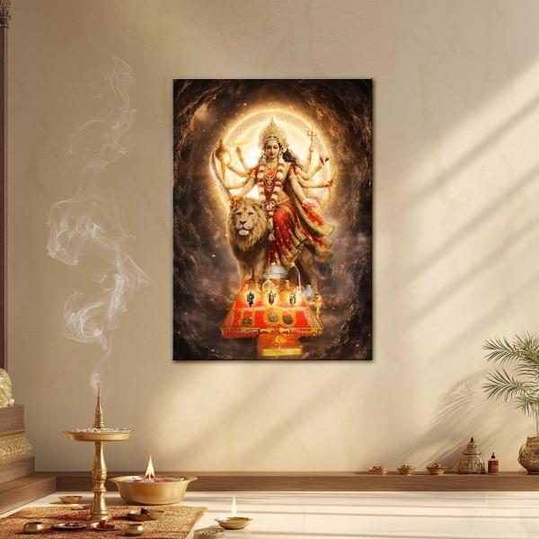 Maa Vaishno Devi: The Supreme Shakti of Faith & Fulfillment | Sacred Metal Poster